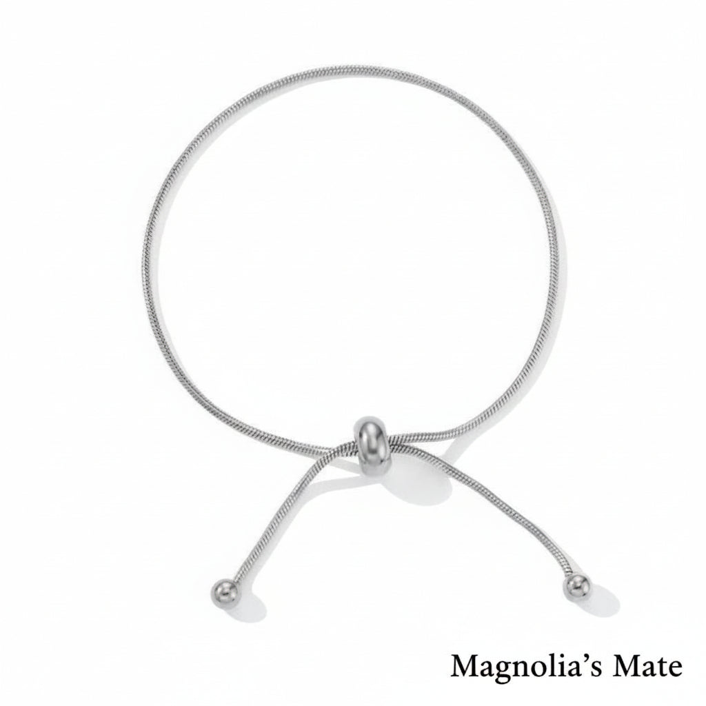 Beaded ribbon chain bracelet in 3 colors [Fast shipping]