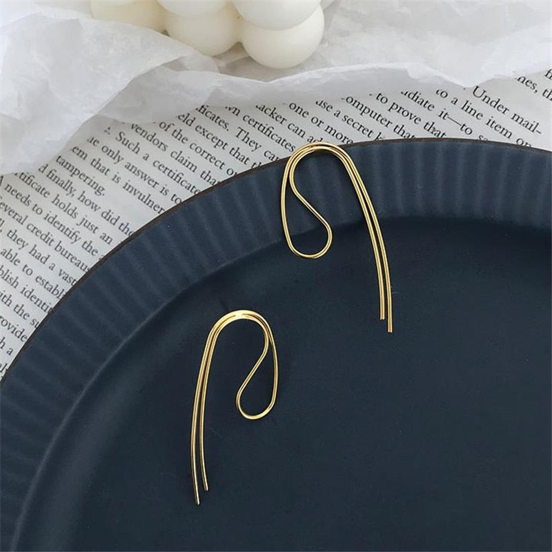 Folding String Earrings Gold/Silver [Outlet Item]