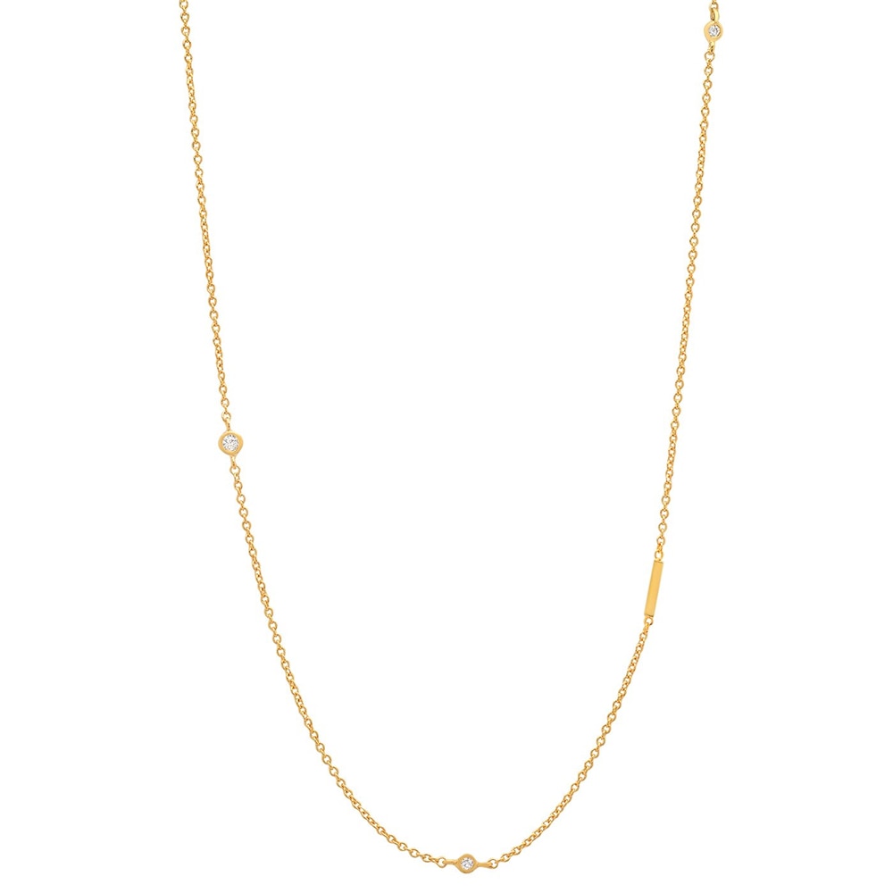 Initial &amp; Stone Necklace Silver/Gold [Pre-order Item]