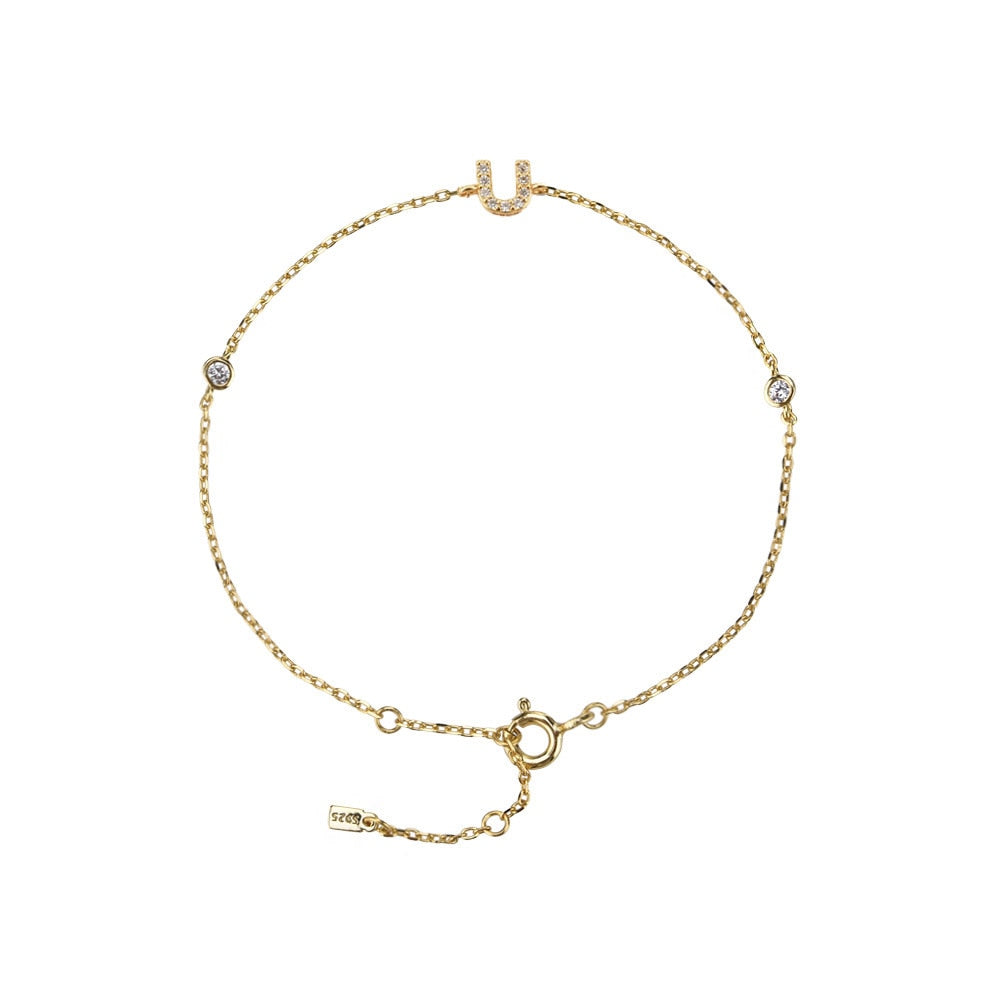Initial Stone Bracelet Gold [Pre-order item]