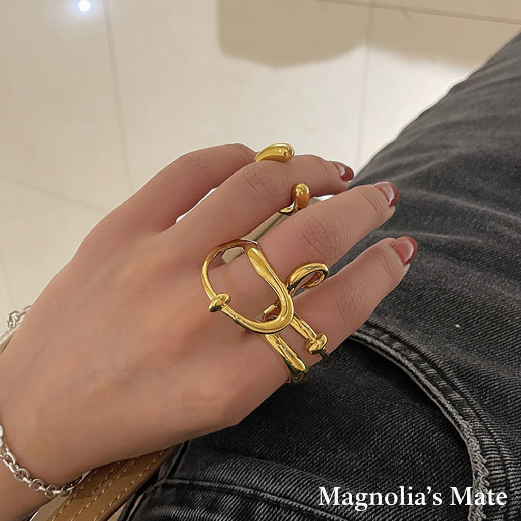 Snake Curve Ring Gold/Silver [Fast Shipping]