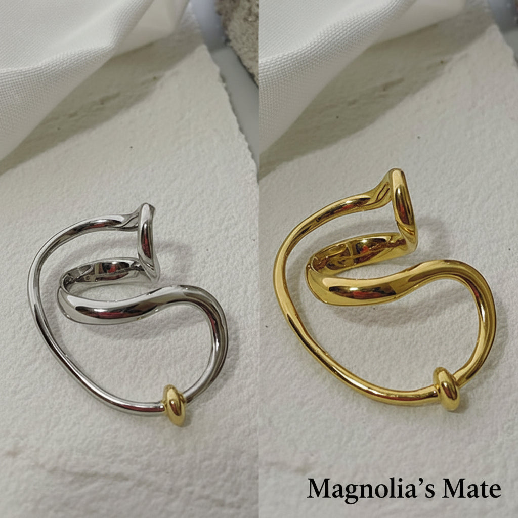 Snake Curve Ring Gold/Silver [Fast Shipping]
