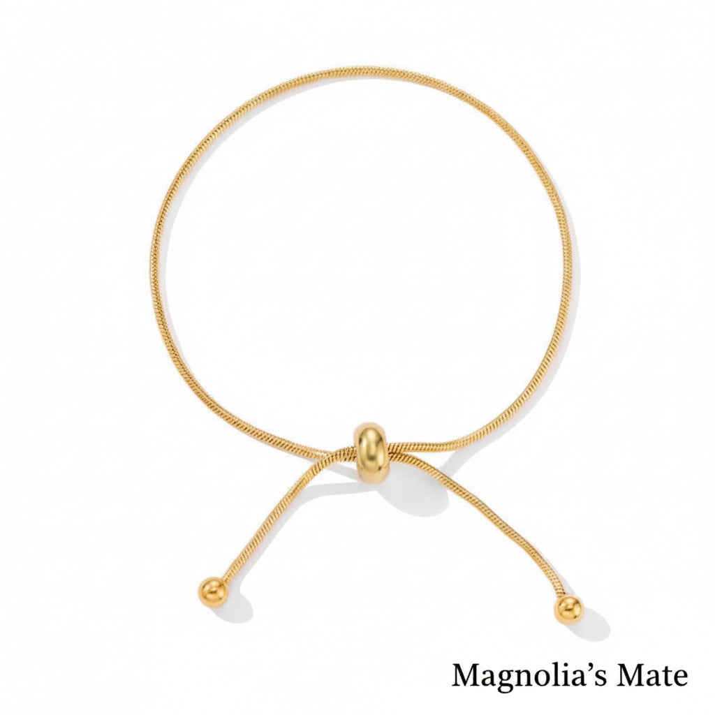 Beaded ribbon chain bracelet in 3 colors [Fast shipping]