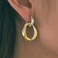 Glossy Two-tone 2-way Earrings [Pre-order item]