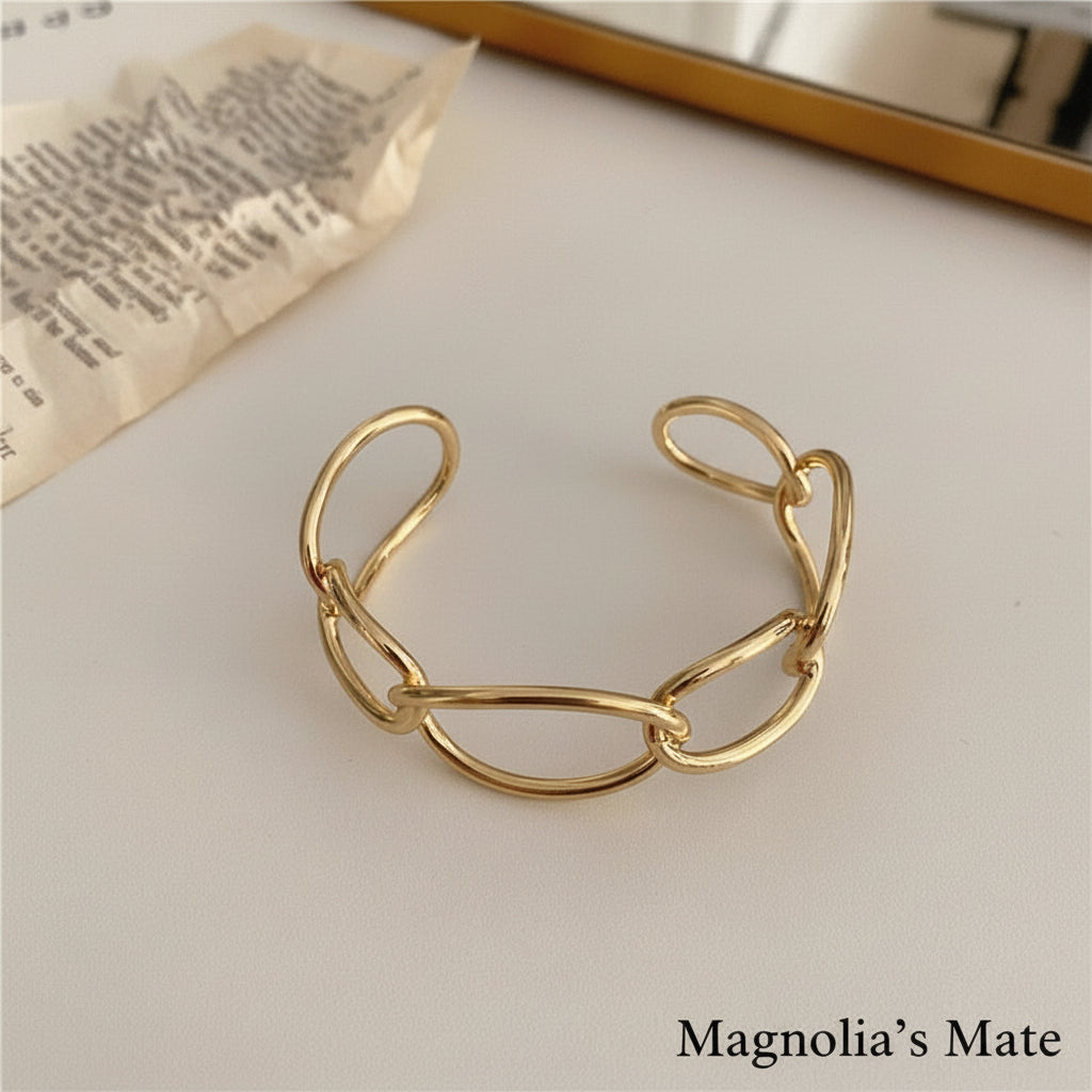 チェーンカフバングル ゴールド/シルバー 【スピード配送