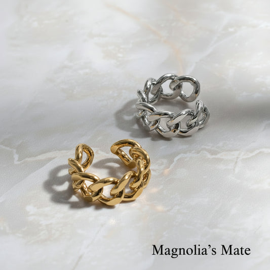 クラシカルチェーンリング　 シルバー/ゴールド　【スピード配送】