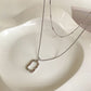 Square Layer Necklace 2P Set Gold/Silver [Fast Shipping]