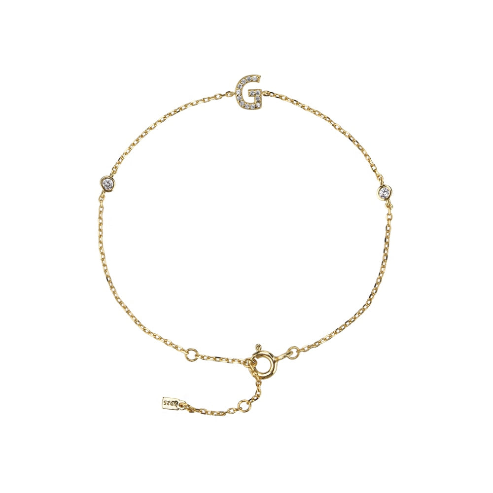 Initial Stone Bracelet Gold [Pre-order item]