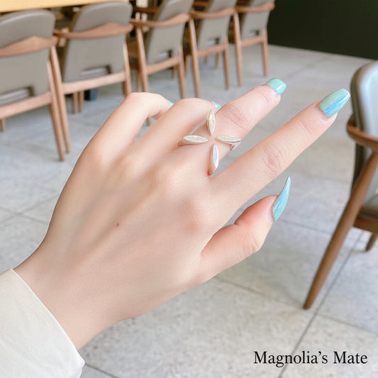 シンメトリークロスリング　シルバー/ゴールド　【予約商品】