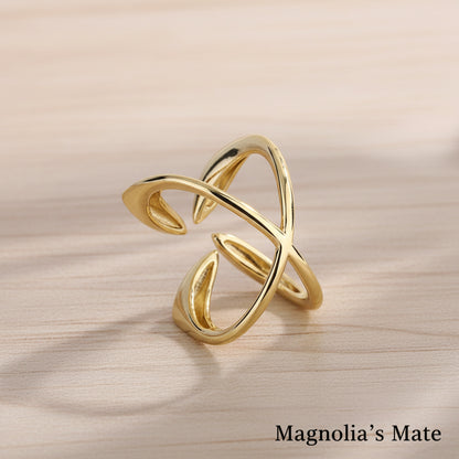 Symmetrical Cross Ring Silver/Gold [Fast Shipping]