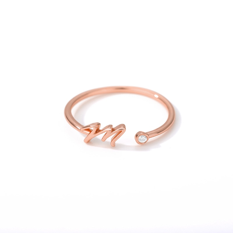 Initial Stone Ring AZ 3 colors [Pre-order item]