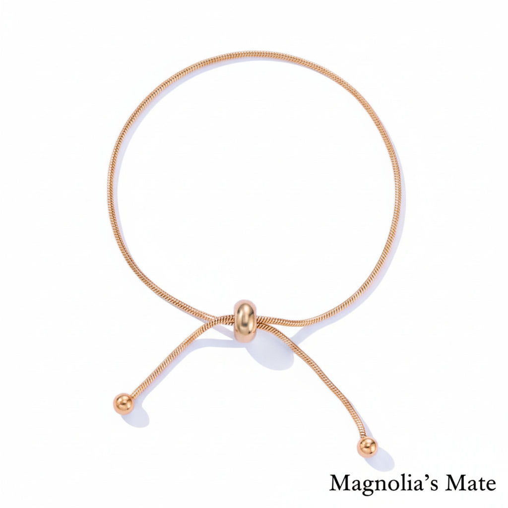 Beaded ribbon chain bracelet in 3 colors [Fast shipping]