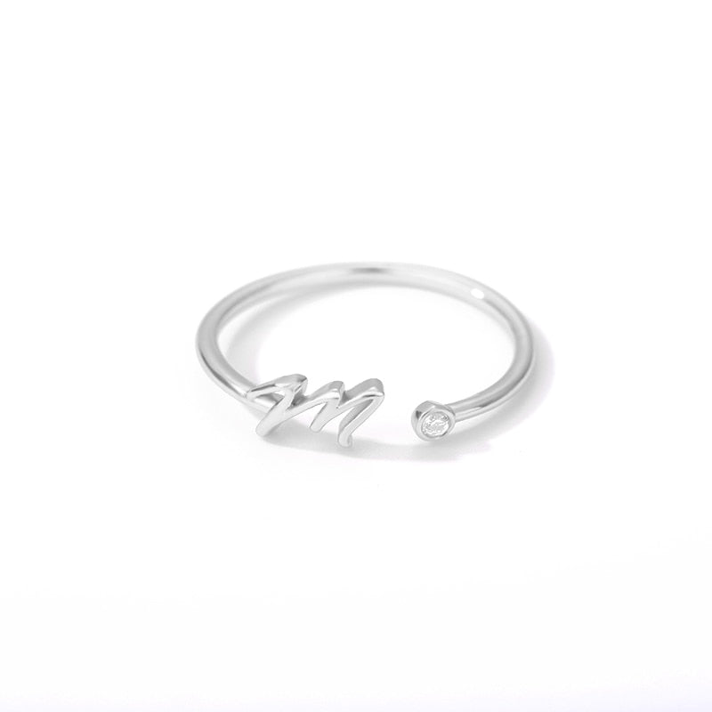 Initial Stone Ring AZ 3 colors [Pre-order item]