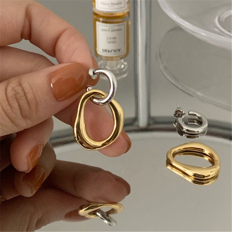 グロッシー ツートーン２wayピアス　【予約商品】