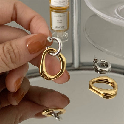 Glossy Two-tone 2-way Earrings [Pre-order item]