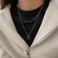 Square Layer Necklace 2P Set Gold/Silver [Fast Shipping]