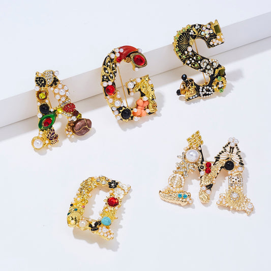ボタニカルアルファベット　ブローチ　【予約商品】