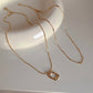 Square Layer Necklace 2P Set Gold/Silver [Fast Shipping]