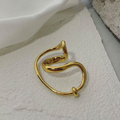 Snake Curve Ring Gold/Silver [Fast Shipping]