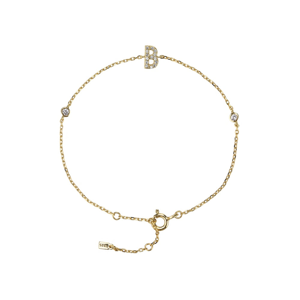Initial Stone Bracelet Gold [Pre-order item]