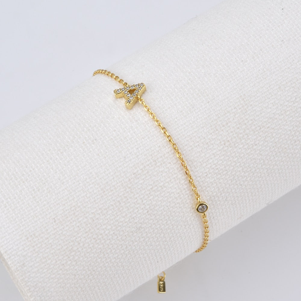Initial Stone Bracelet Gold [Pre-order item]
