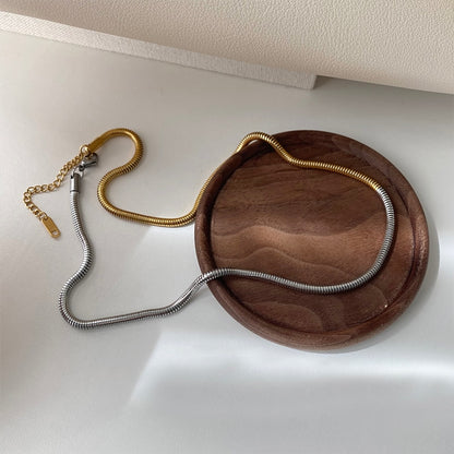 Two-tone snake chain necklace 2style [Fast delivery]
