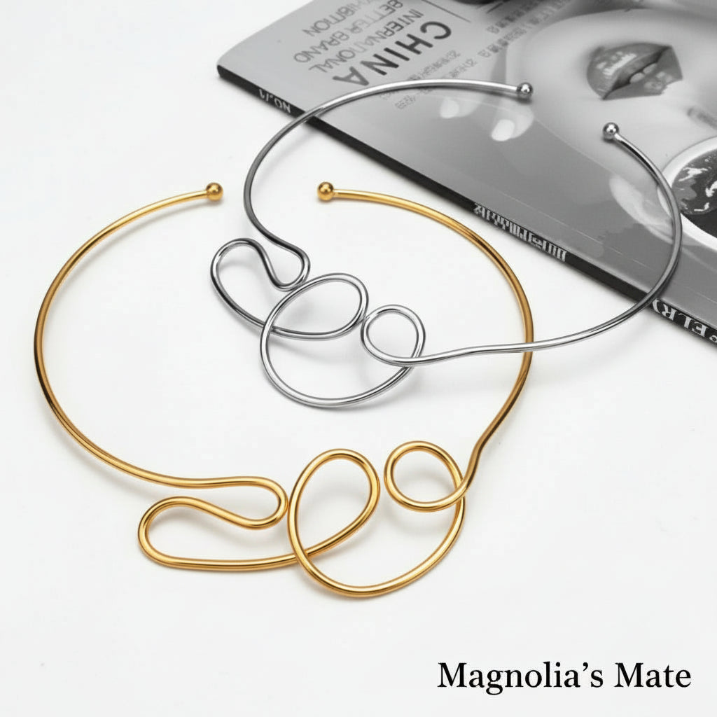Art Wave Choker Gold/Silver [Fast Shipping]
