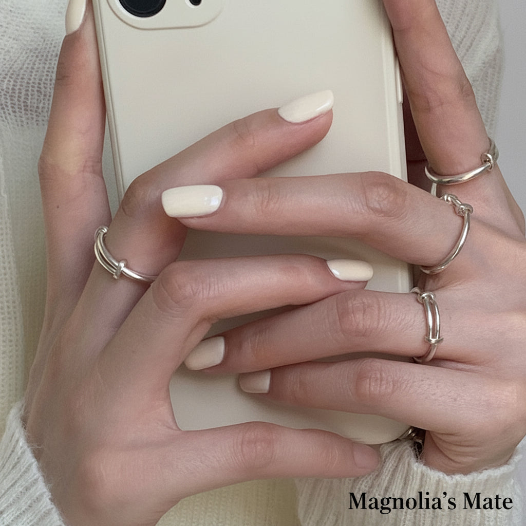 Double line design silver ring [Fast delivery]