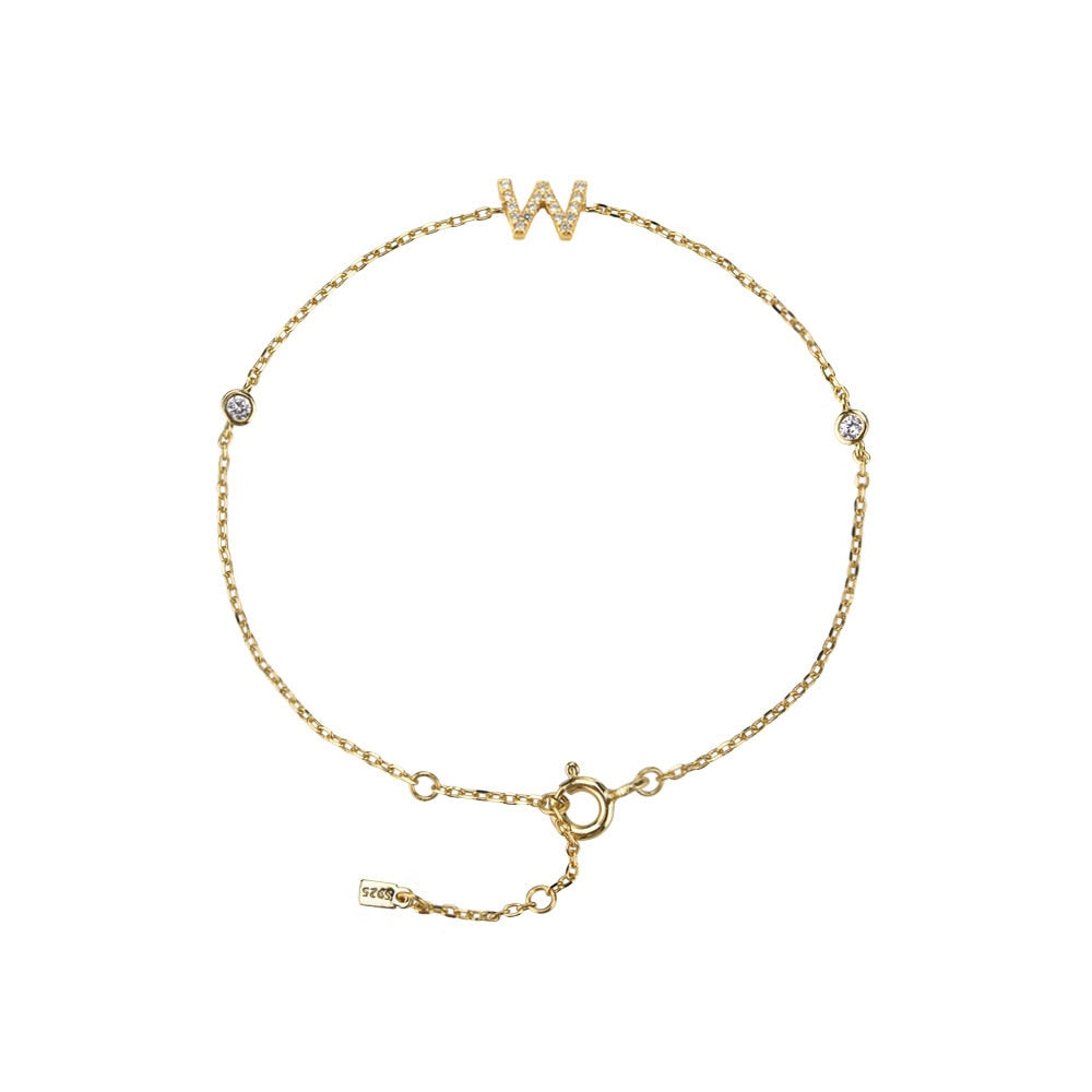 Initial Stone Bracelet Gold [Pre-order item]