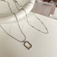 Square Layer Necklace 2P Set Gold/Silver [Fast Shipping]