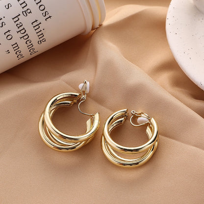 3-row hoop earrings in gold/silver [Fast shipping]