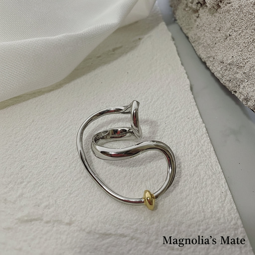 Snake Curve Ring Gold/Silver [Fast Shipping]