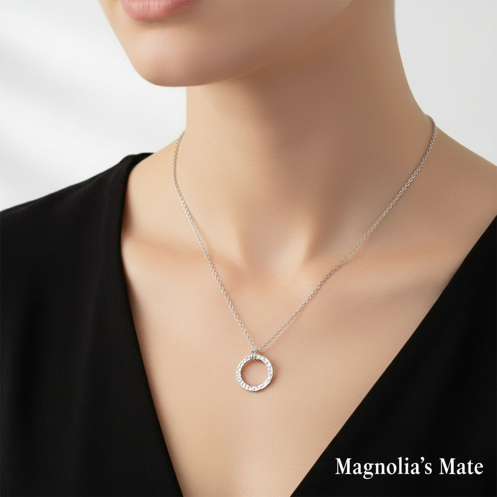 Stainless steel ring necklace silver/gold [Fast delivery]