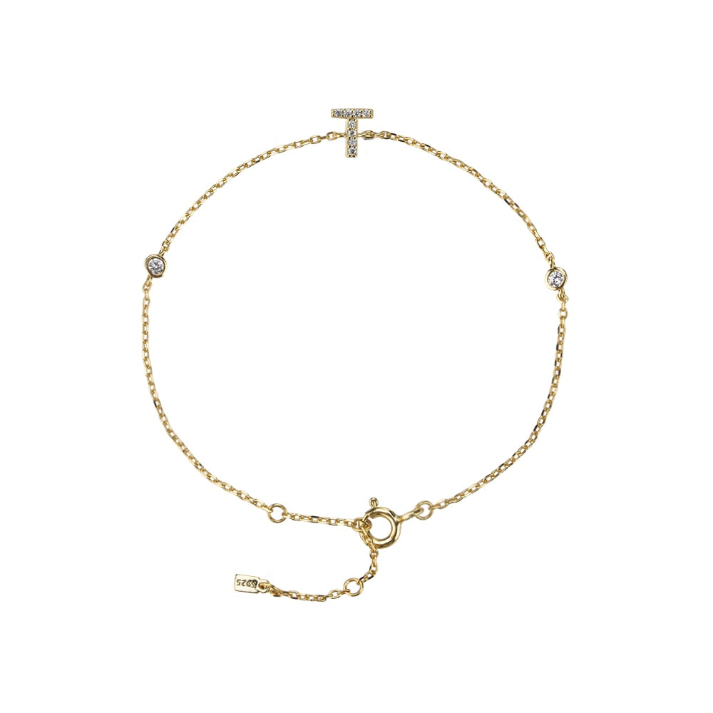Initial Stone Bracelet Gold [Pre-order item]