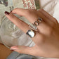 Geometric open ring, silver [Fast delivery]