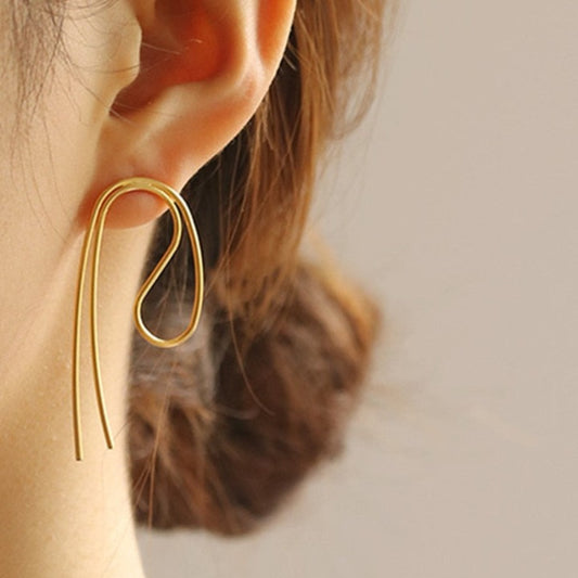 折りたたみストリングスピアス　ゴールド/シルバー　【予約商品】