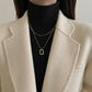 Square Layer Necklace 2P Set Gold/Silver [Fast Shipping]