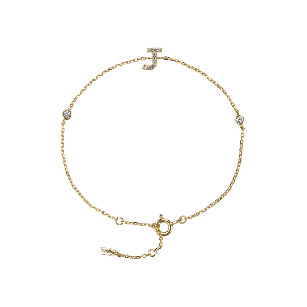Initial Stone Bracelet Gold [Pre-order item]