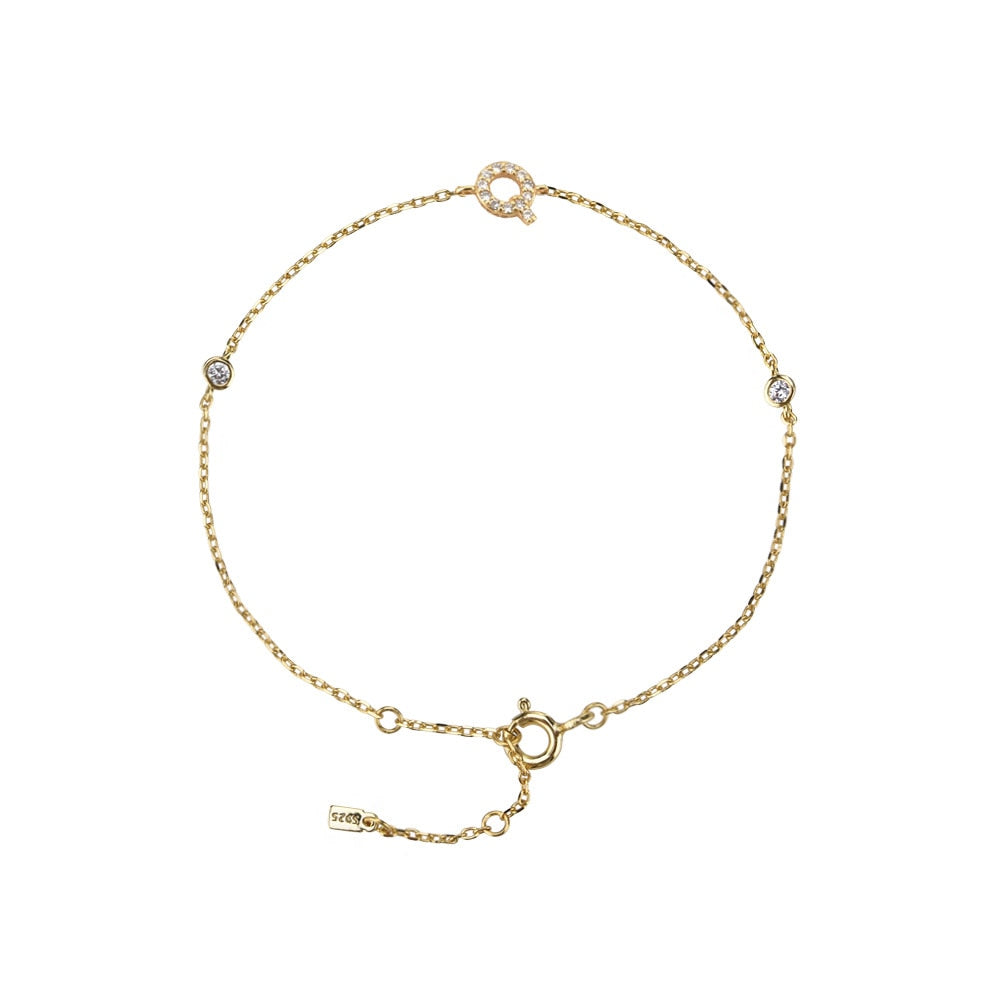 Initial Stone Bracelet Gold [Pre-order item]
