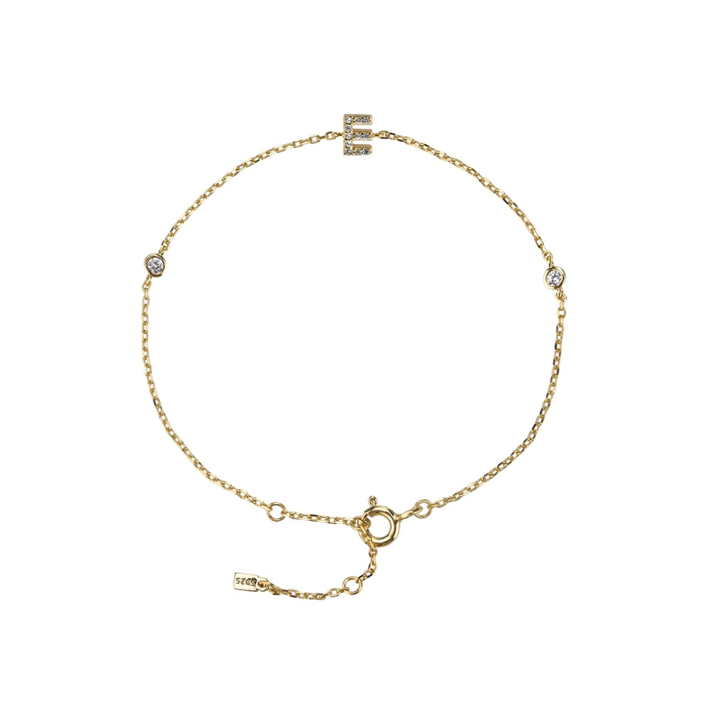 Initial Stone Bracelet Gold [Pre-order item]