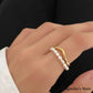 Pearl &amp; Curved Line Ring Gold [Fast Shipping]