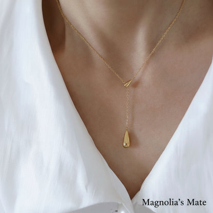 Teardrop Y-shaped necklace Gold/Silver [Fast delivery]