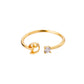 Initial Stone Ring AZ 3 colors [Pre-order item]