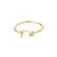 Initial Stone Ring AZ 3 colors [Pre-order item]