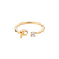 Initial Stone Ring AZ 3 colors [Pre-order item]