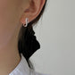 One-point square earrings in gold/silver [Pre-order item]