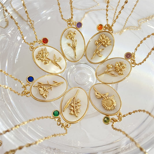 誕生月フラワーモチーフ　ネックレス　【予約商品】