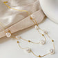 Freshwater pearl bead layered necklace [Fast delivery]