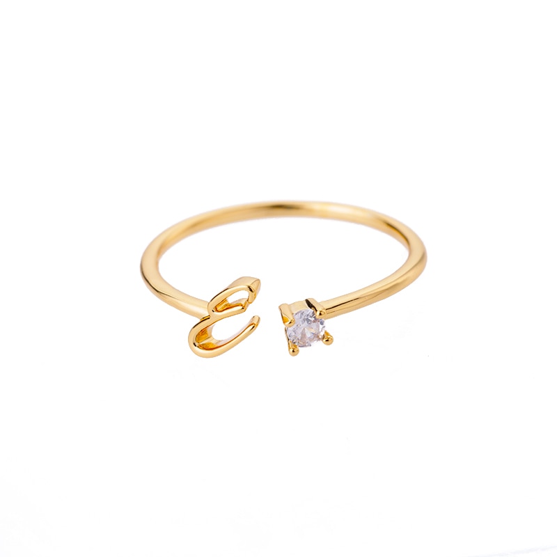 Initial Stone Ring AZ 3 colors [Pre-order item]
