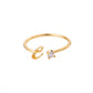 Initial Stone Ring AZ 3 colors [Pre-order item]